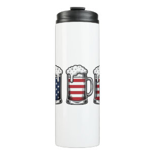 Termo Tazas de cerveza patrióticas diseño de camiseta ve