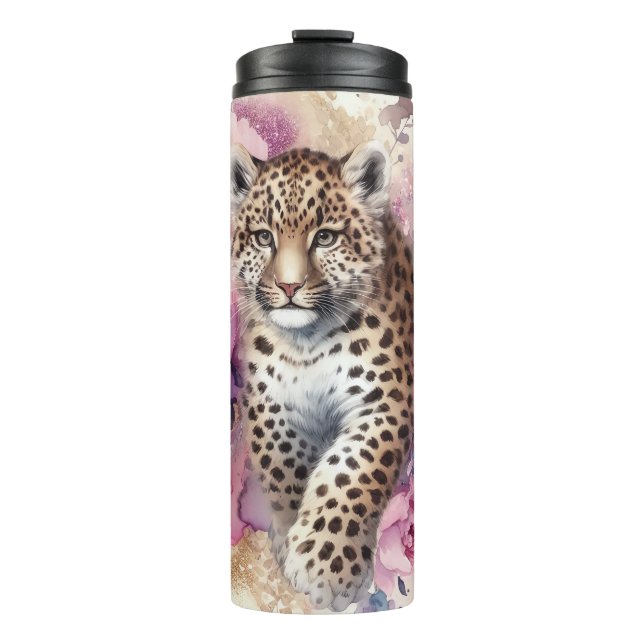 Termo Tazón Leopard Cub y Rosas (Anverso)