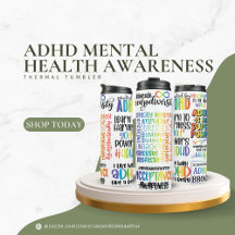 TDAH Mental Health Awareness Thermal Tumbler