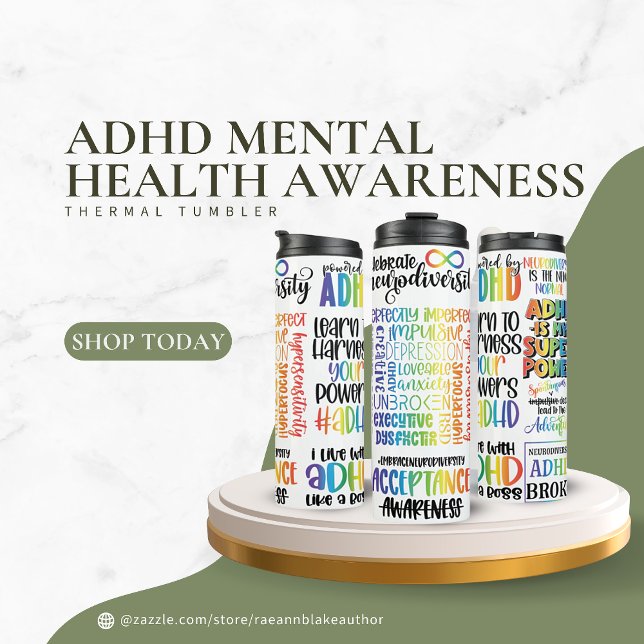 Termo TDAH Mental Health Awareness Thermal Tumbler (Subido por el creador)