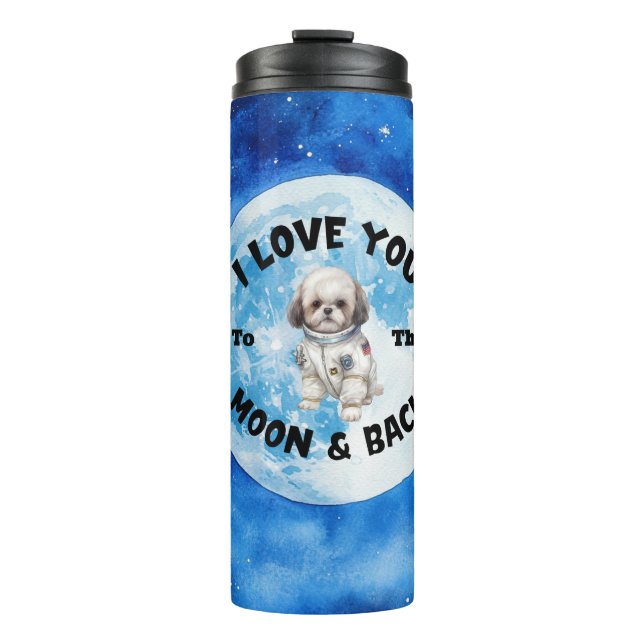 Termo Te Amo A La Luna Y A La Muerte Shih Tzu (Anverso)