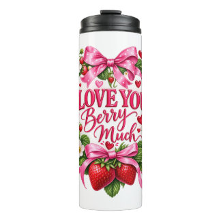 Termo Te Amo Mucho Fresa Rosa Romántico