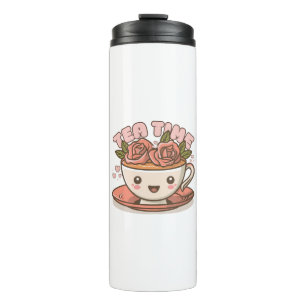Termo Té de Rosa Tiempo de Té Kawaii