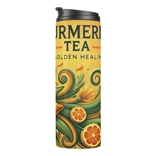 Termo Té Design AI arte de Turmeric (Rotado hacia la derecha)