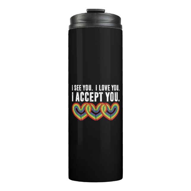 Termo Te Veo Que Te Amo, Te Acepto, LGBTQ Arcoiris (Anverso)