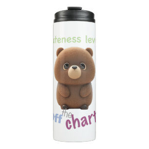 Termo Teddy Bear Cuteness Level Cute Adorable Funny