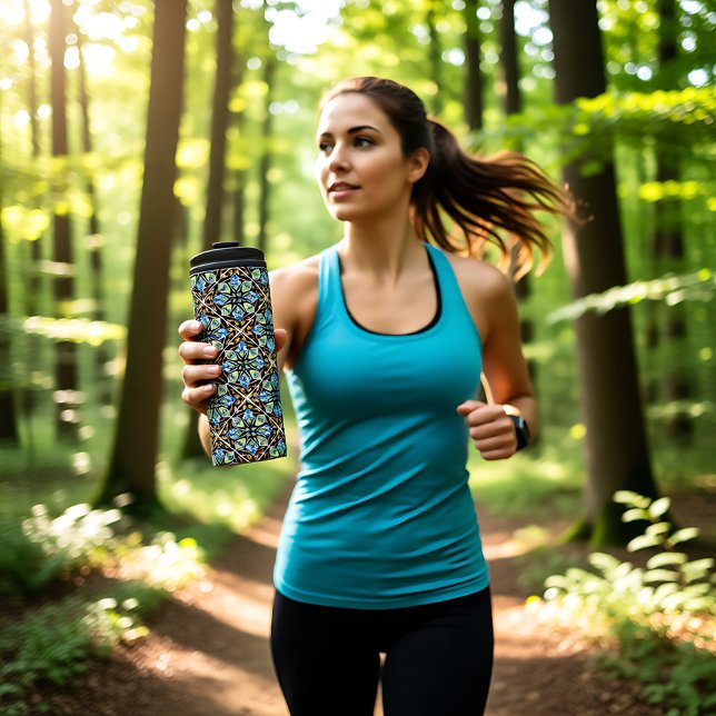 Termo Tejas orientales, Azulejos diagonal  (Oriental tiles, Azulejos diagonal Thermal Tumbler)