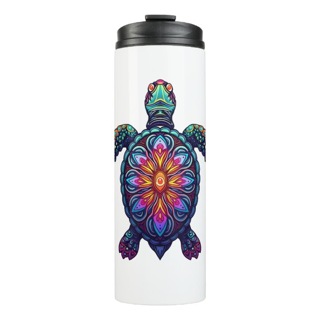 Termo Tejido de animales oceánicos tinte marino tribal a (Anverso)