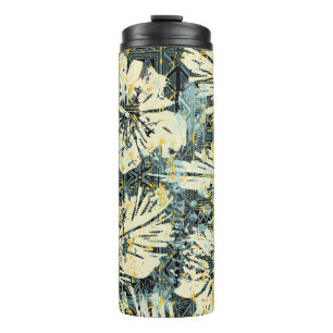 Termo Tejido de hibisco de estilo hawaiano con fondo tri