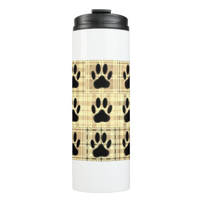 Termo Tejido De Patrón De Personalizado De Paw De Perro  (Anverso)