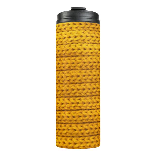 Termo Tejido de punto amarillo de hilados. (Anverso)