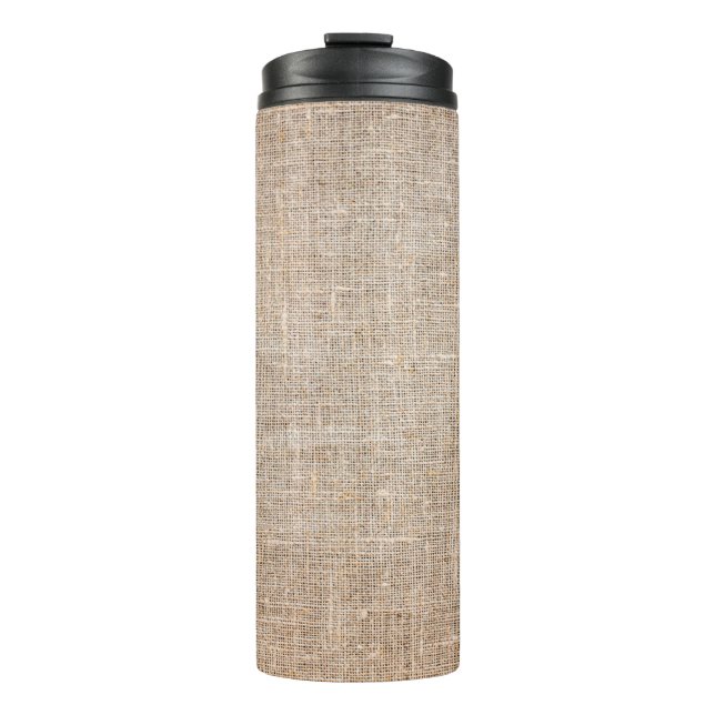 Termo Tejido de tela de yute marrón textil (Anverso)
