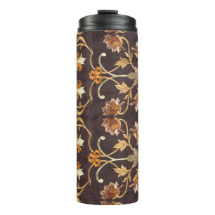 Termo Tejidos vintage con flores bordadas, fondo