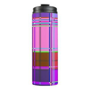 Termo Tela de cuadros rosa Patrón de tela de Madras
