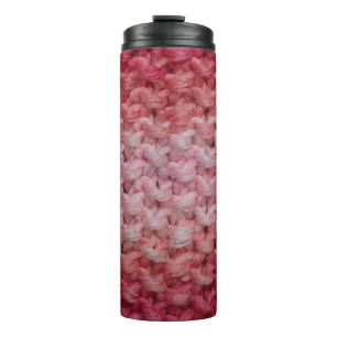 Termo tela de tejido afilado con tonos rojos y beige, c