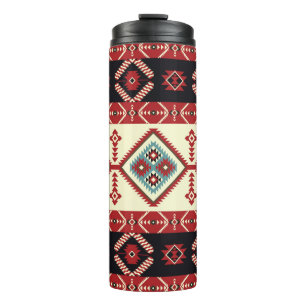 Termo Tela nativa. Kilim de diseño geométrico. Tribus ét