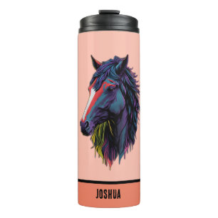 Termo Tema Caballo Marrón para Entusiastas Ecuestres