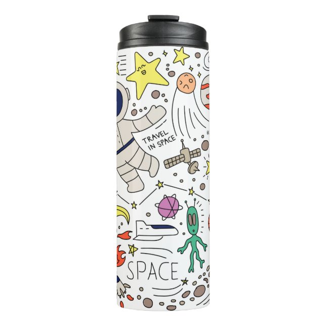 Termo Tema espacial en el ilustracion estilo doodle (Anverso)