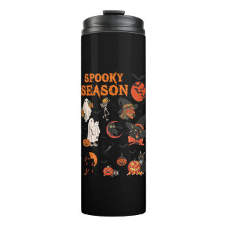 Termo Temporada de miedo Halloween Black Cat Witch Ghost