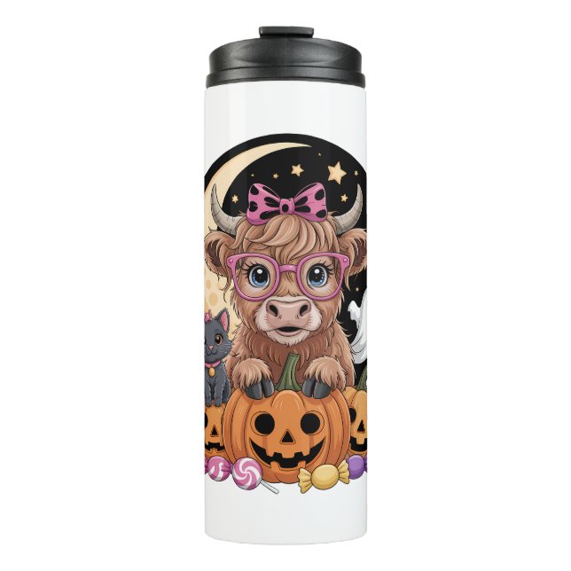 Termo Temporada espeluznante de Highland Cow Halloween (Anverso)