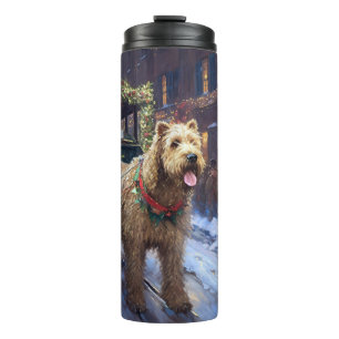 Termo Temporada festiva de Navidad del Terrier Wheaten
