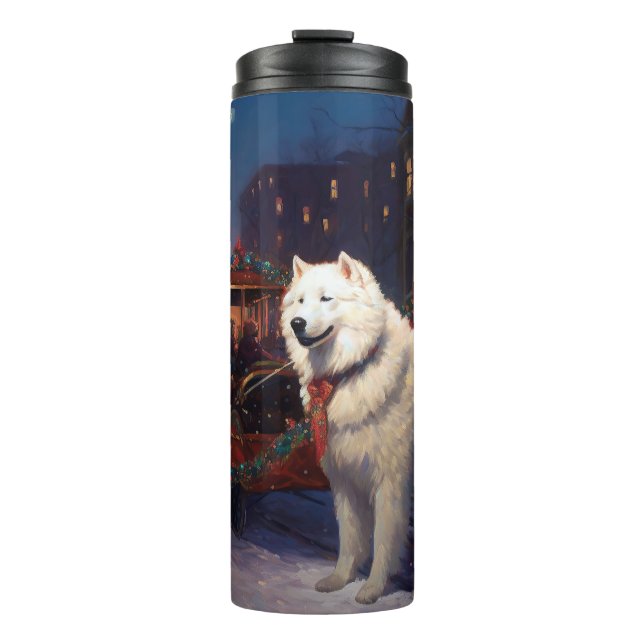 Termo Temporada Festiva de Navidad Samoyedo (Anverso)