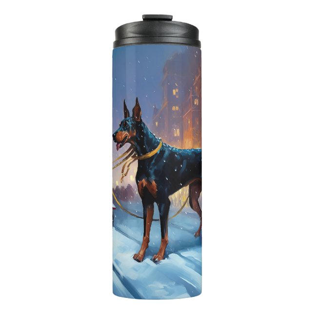 Termo Temporada festiva de Navidades Doberman (Anverso)