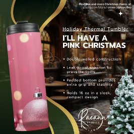 Termo Tendré un Taza Térmica de Navidad Rosa