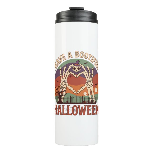 Termo Tener Manos de Esqueleto de Gato de Halloween Boot (Anverso)
