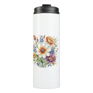Termo Termal Tumbler Diseño floral