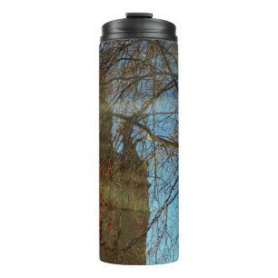 Termo Termal Tumbler Torre Antigua Y Ramas Sin Lágrimas