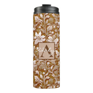 Termo Terracota quemada Naranja Boho botánico moderno