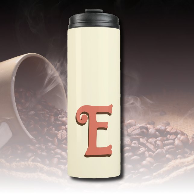 Termo Terracotta 3D Letra inicial moderna | Marfil Cream (Subido por el creador)