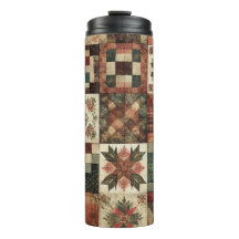 Terracotta Patchwork Quilt Rustic Boho Floral