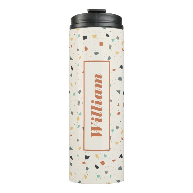 Termo Terrazzo Tile Confetti Estilo moderno personalizad (Anverso)
