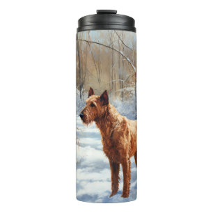 Termo Terrier Irlandés Deja que nieve Navidad