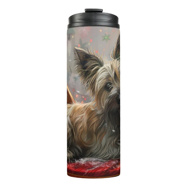 Termo Terrier Skye Perro Navideño Festivo (Anverso)