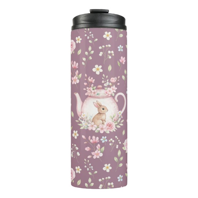 Termo Tetera Conejo Caprichoso Floral Primavera  (Anverso)