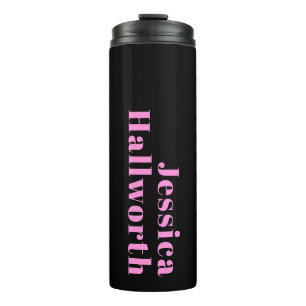 Termo Texto editable retro-moderno Negro y rosa