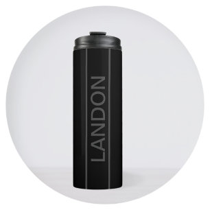 Termo Texto personalizable   Negro moderno en negrita y 