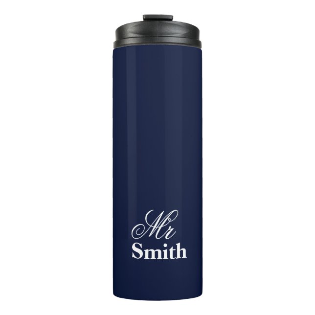Termo Texto personalizado de la Marina Sr. Smith Nombre  (Anverso)