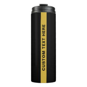 Termo Texto personalizado elegante dorado metálico negro