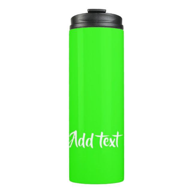 Termo texto personalizado verde claro plano (Anverso)