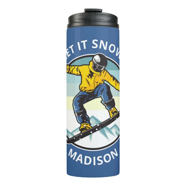 Termo Texto personalizado y nombre SNOWBOARDER (Anverso)