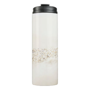 Termo Textos florales blancos y marrones