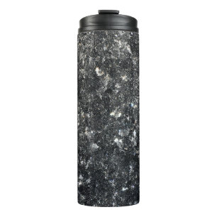 Termo Textos florales en blanco y negro
