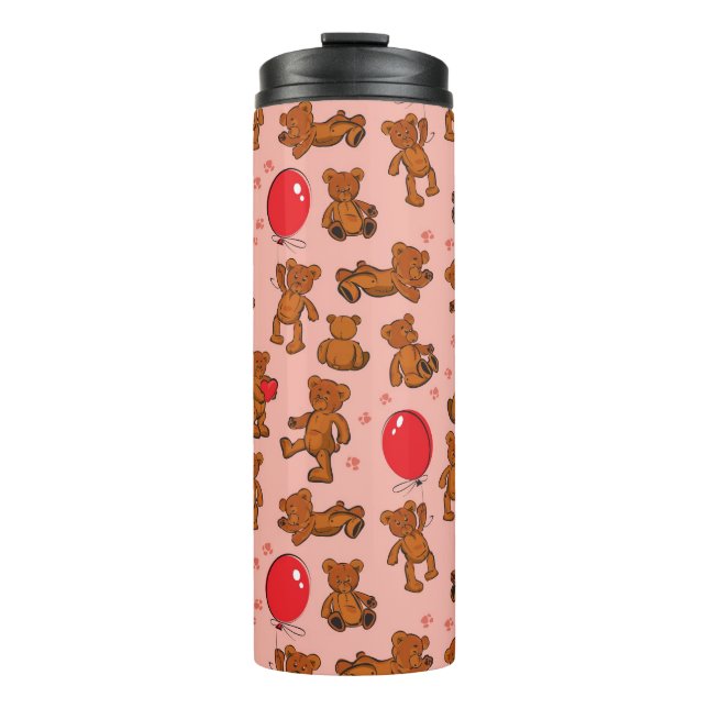 Termo Textura con los osos de peluche, corazones (Anverso)