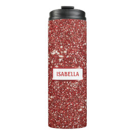 Termo Textura de brillo rojo falso con nombre personaliz