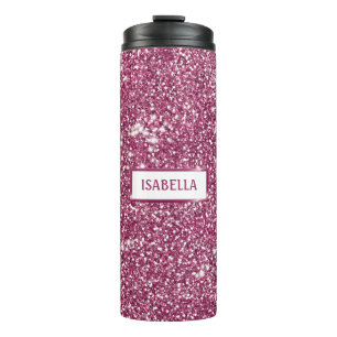 Termo Textura de brillo rosa con nombre personalizado