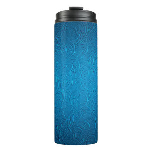 Termo Textura de cuero azul